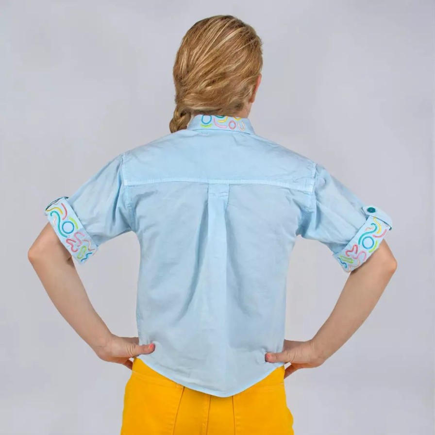 Apparel * | Mokuyobi New Doodle Lines Airplane Blouse