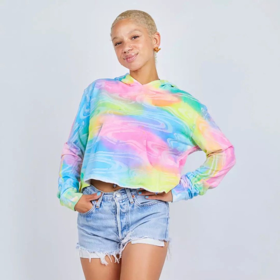 Apparel * | Mokuyobi Vibrant Vision Crop Hoodie