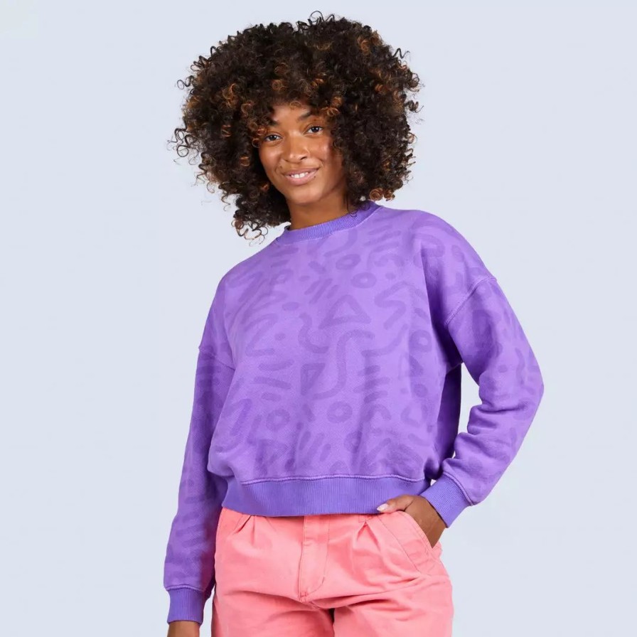 Apparel * | Mokuyobi New Grape Jelly Zap Crew Sweatshirt