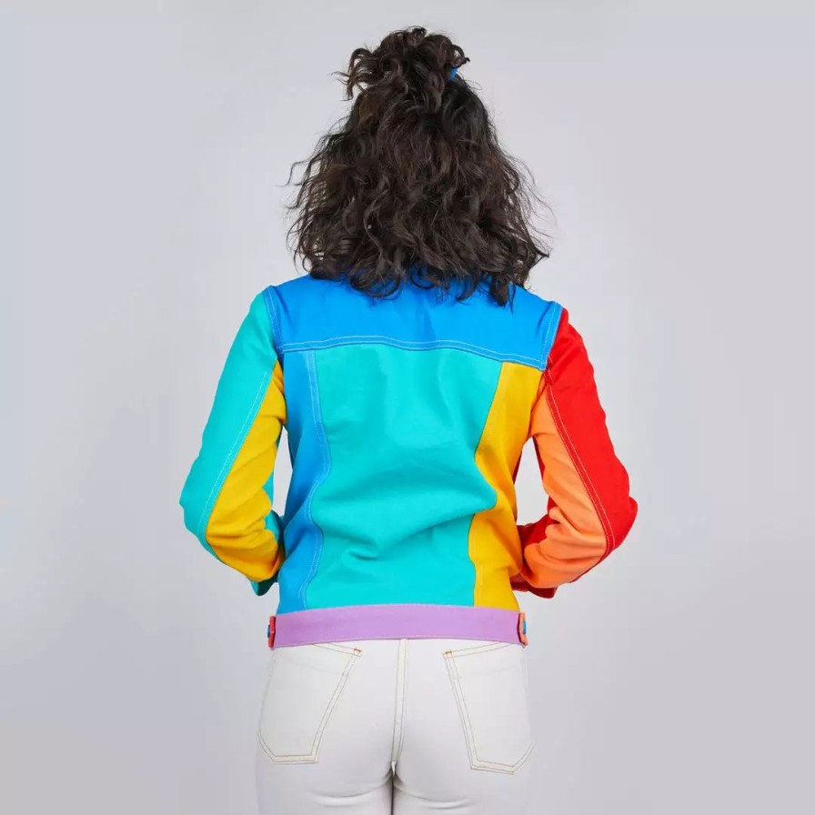 Apparel * | Mokuyobi Rainbow Denim Jacket