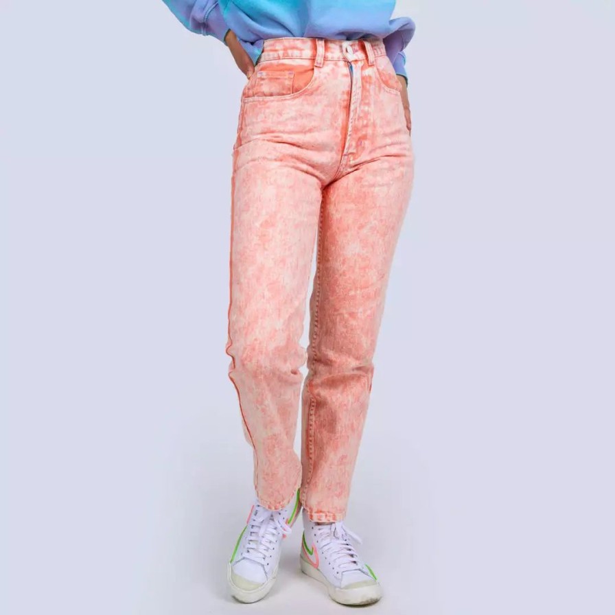 Apparel * | Mokuyobi New Flamingo Acid Wash Denim Jeans