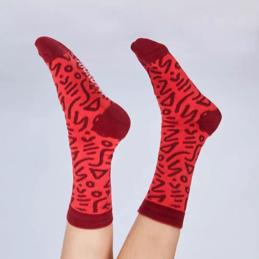 Accessories * | Mokuyobi New Strawberry Zap Socks