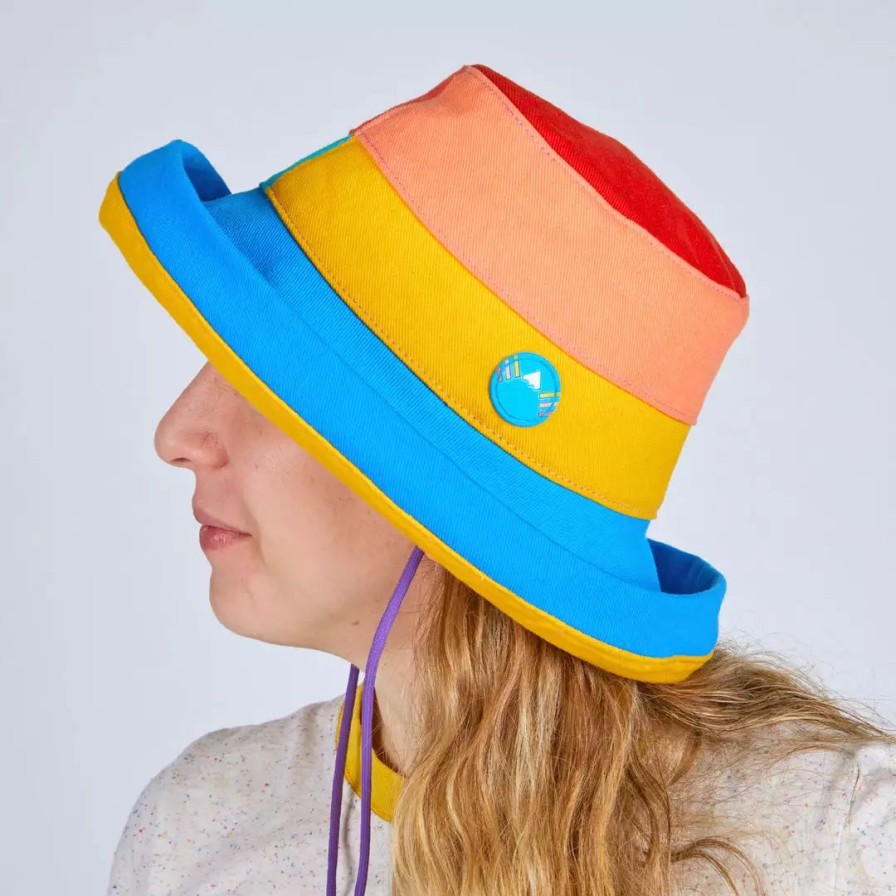 Apparel * | Mokuyobi New Rainbow Denim Sun Hat